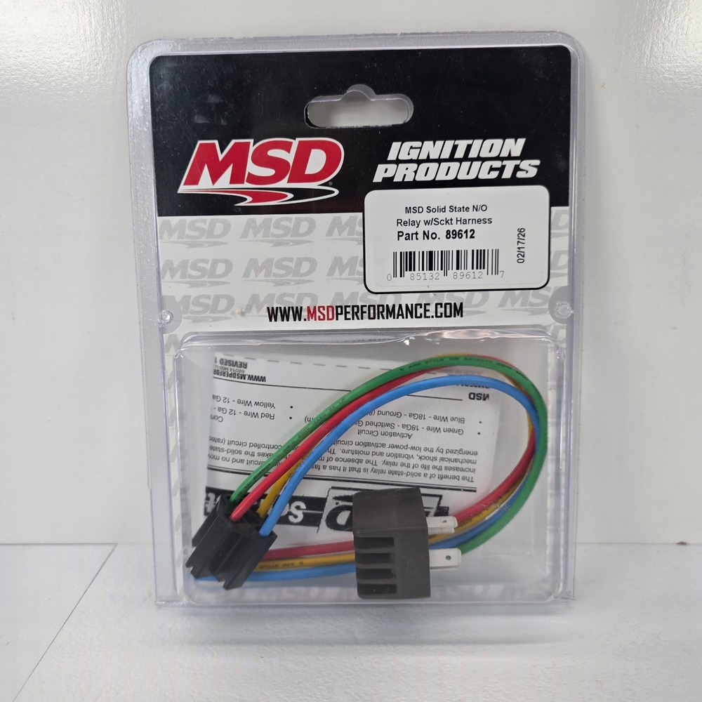 MSD Solid State N/O Relay with Socket Harness 89612 Ignition Products 12V 20A